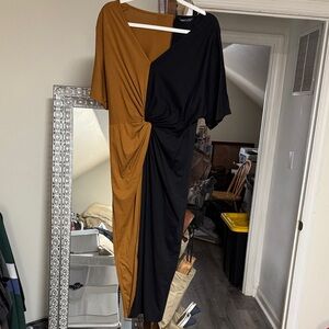 Elegant Black and Brown Women's Dress